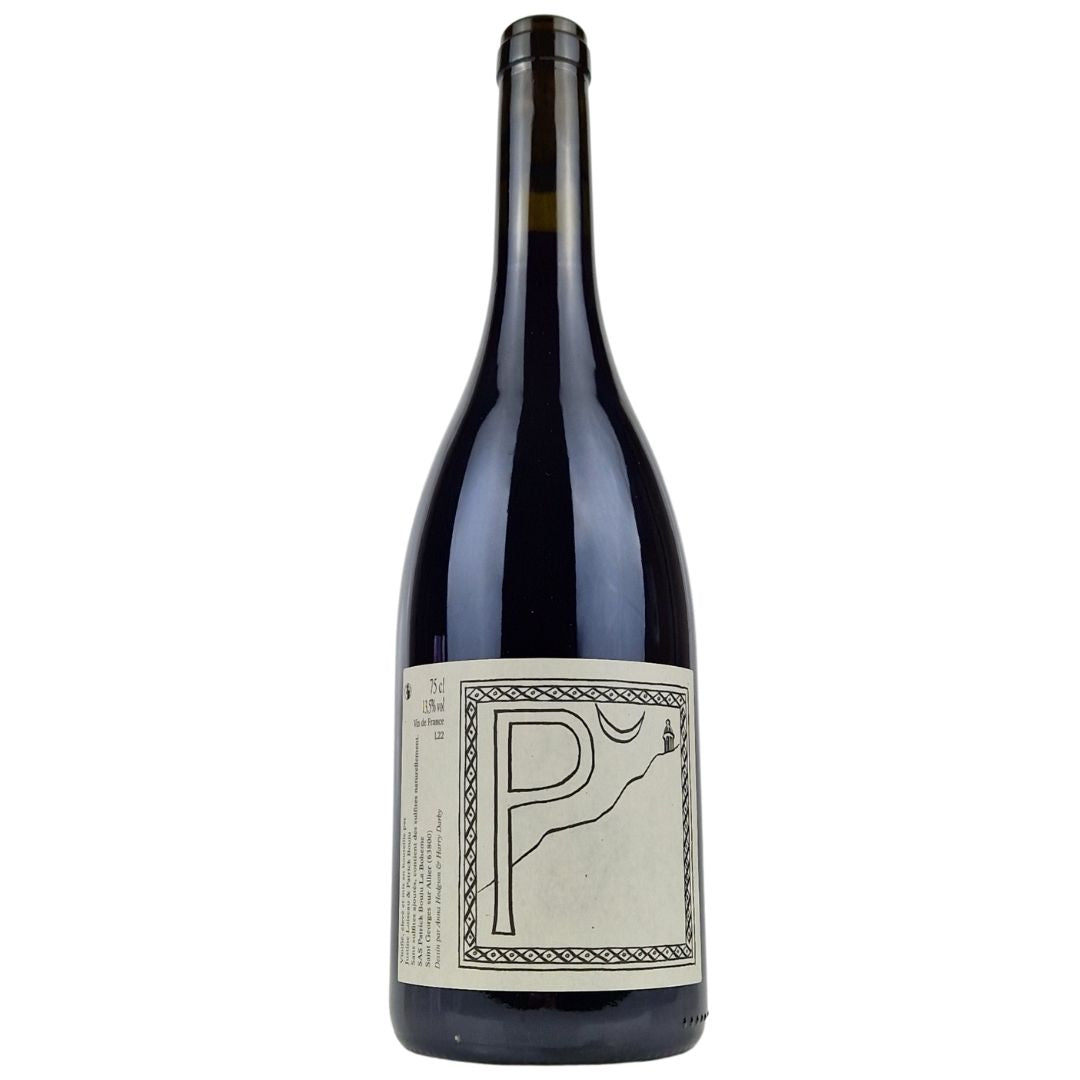 a bottle of Patrick Bouju, P 2022 natural red wine