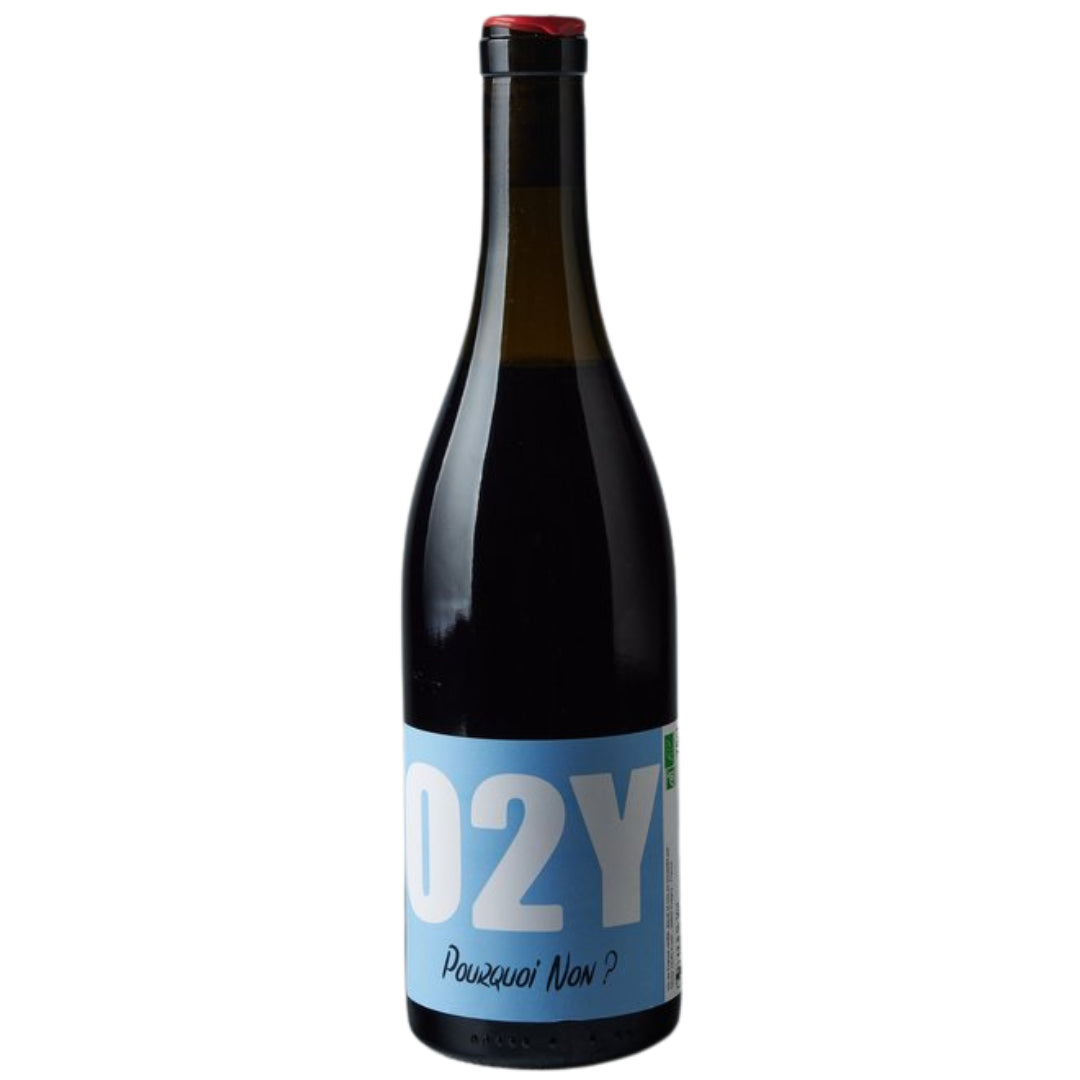 a bottle of O2Y, Pourquoi Non? 2021 natural red wine
