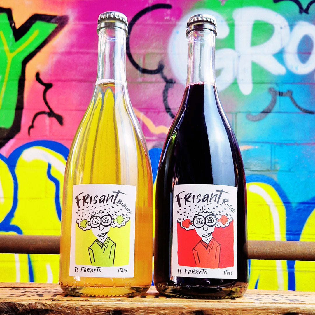 2 bottles of il farneto frisant natural pet nat sparkling wine