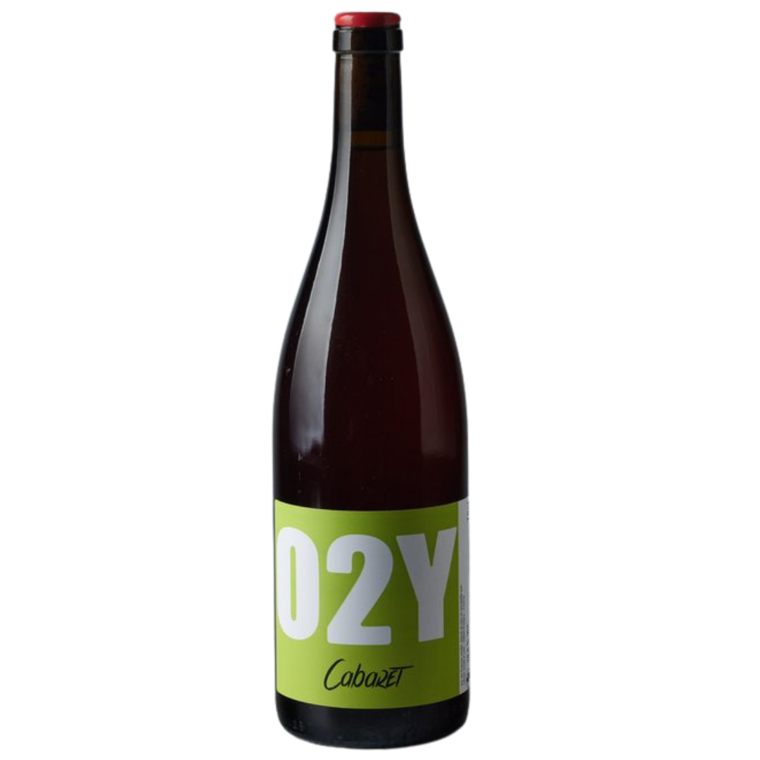 a bottle of O2Y, Cabaret 2021 natural red wine