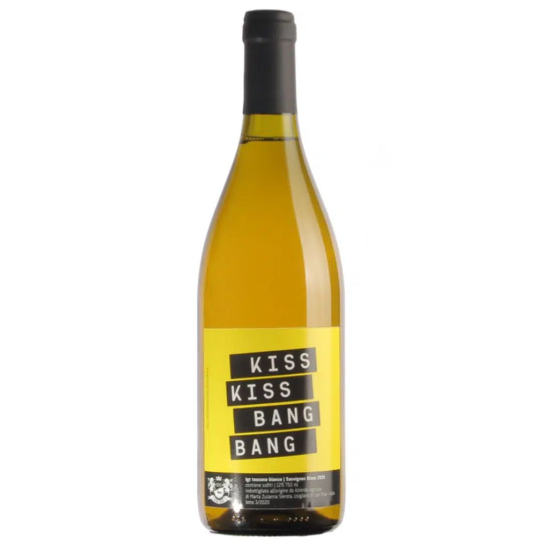 a bottle of Anima Mundi, Kiss Kiss Bang Bang 2020 natural white wine