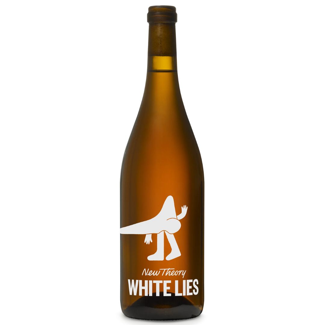 a bottle of New Theory (Nouveau), White Lies natural orange wine 2023