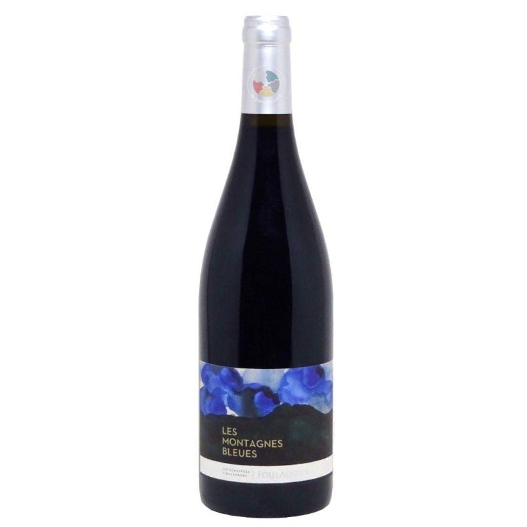 a bottle of Mas Foulaquier, Montagnes Bleues 2eme mise 2019 natural red wine