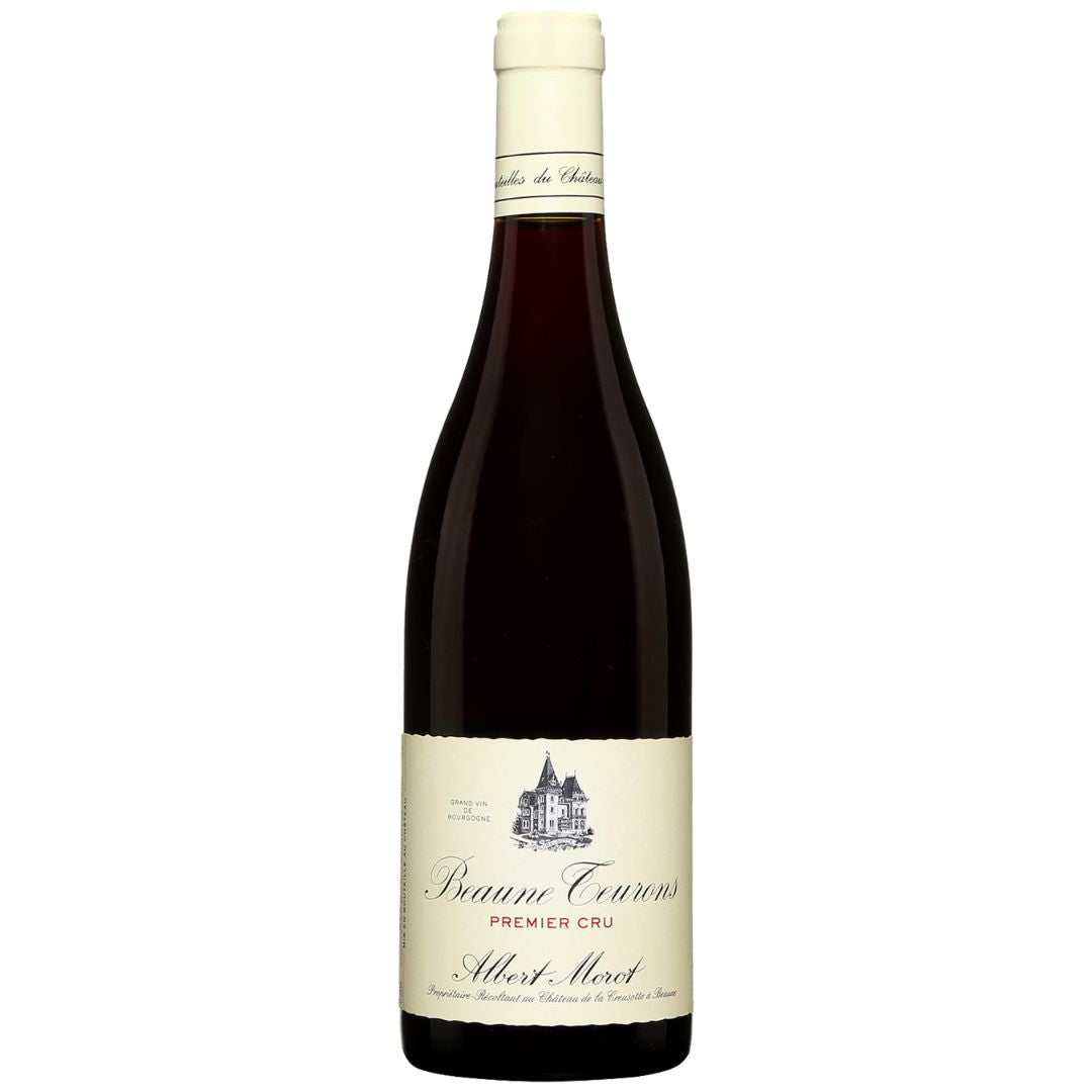 a bottle of Domaine Albert Morot, Beaune1er Cru Les Teurons 2019 red wine