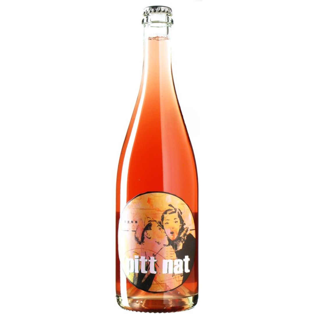 a bottle of Pittnauer, Pitt Nat Rose 2020 natural sparkling wine
