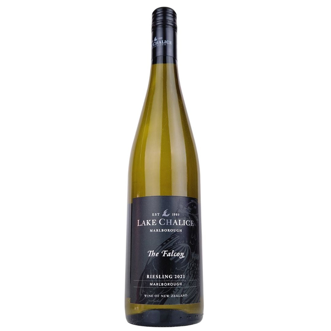 a bottle of Lake Chalice, The Falcon Riesling 2021 white wine