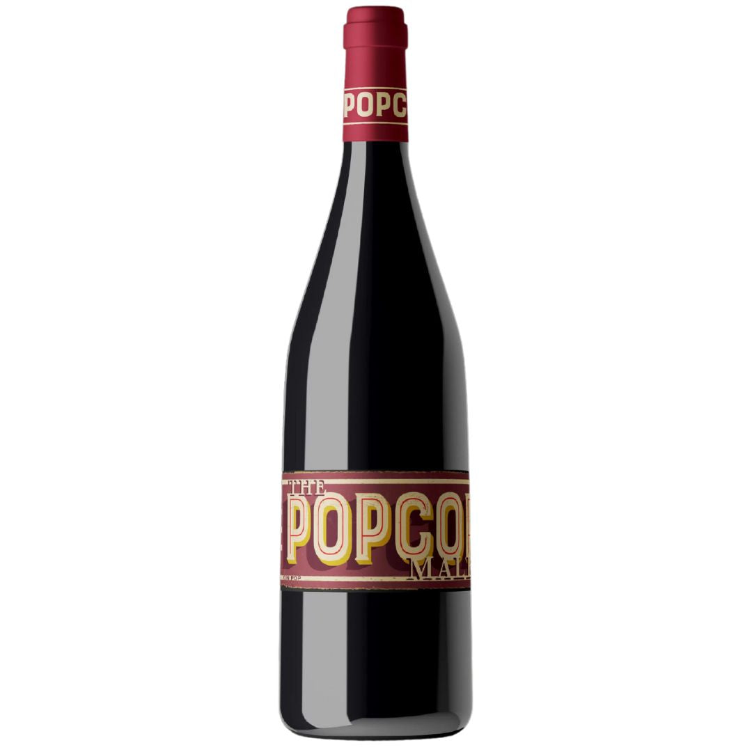 a bottle of Vin POP, Popcorn Malbec 2020 natural red wine