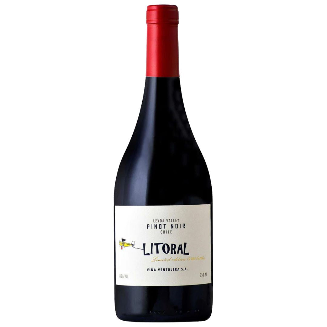 a bottle of Viña Ventolera, Litoral Pinot Noir 2019 natural red wine
