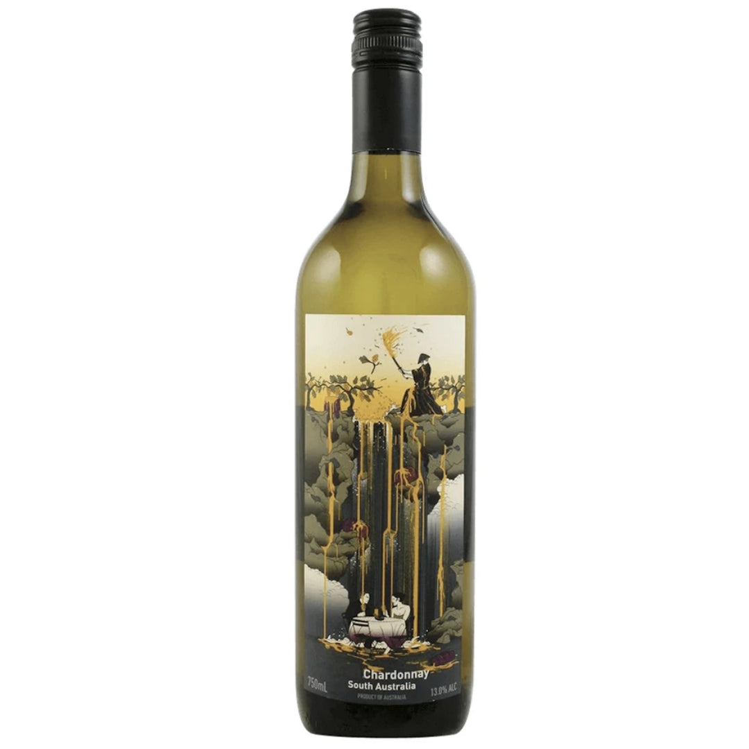a bottle of unfiltered dog, samurai chardonnay natural white wine