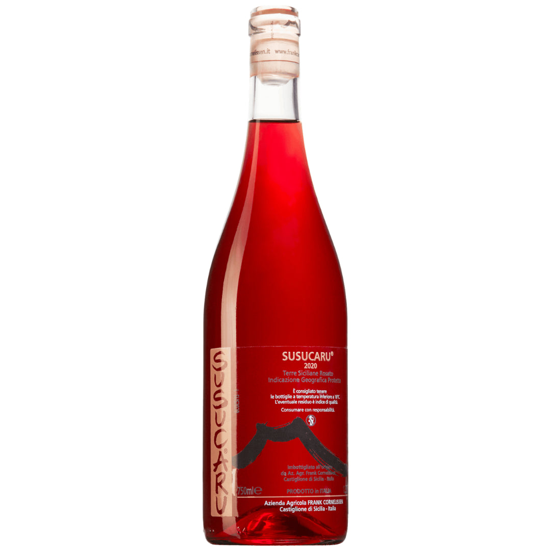 bottle of frank cornelissen susucaru rosato rose wine