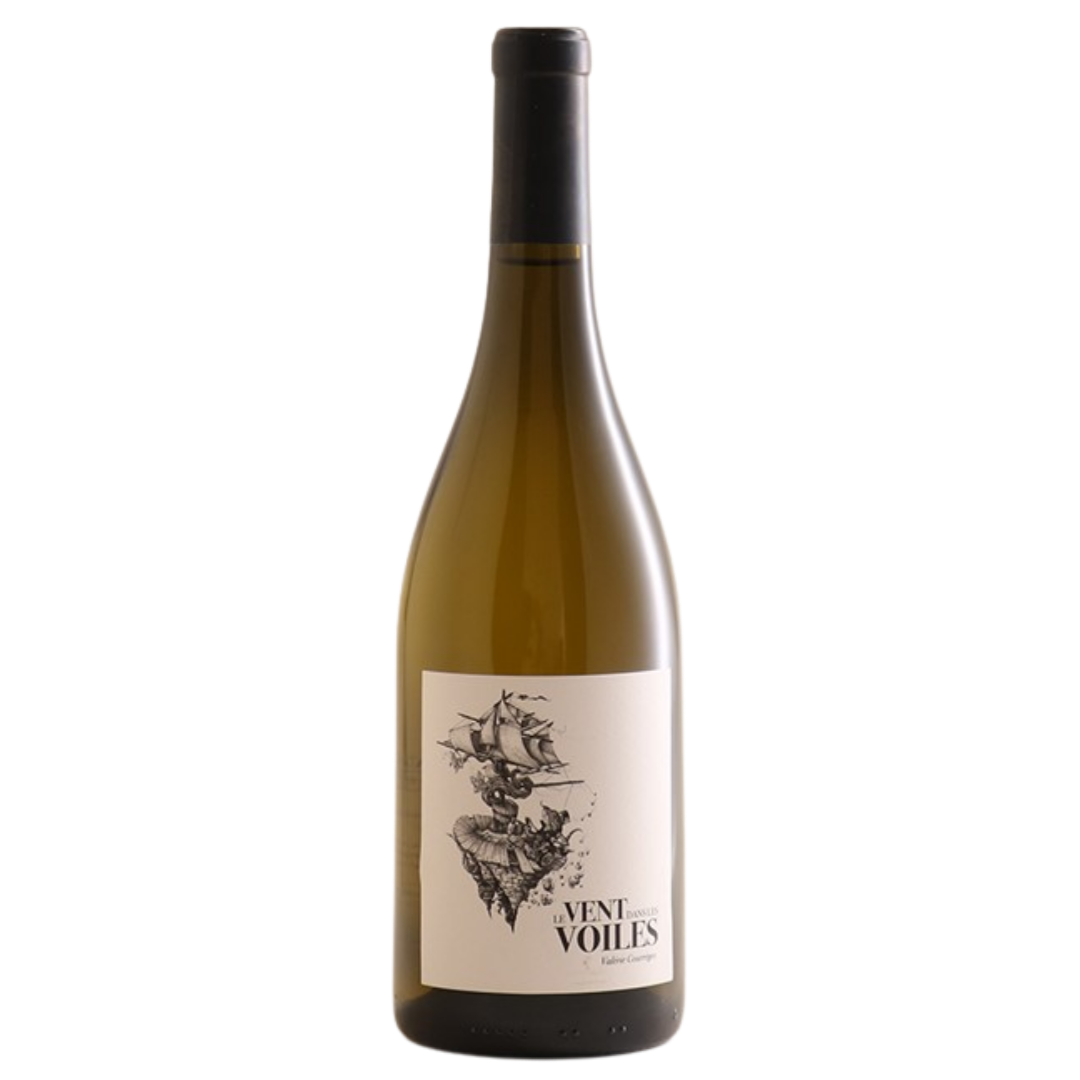 a bottle of Valérie Courrèges, Le Vent dans les Voiles White 2022 natural white wine
