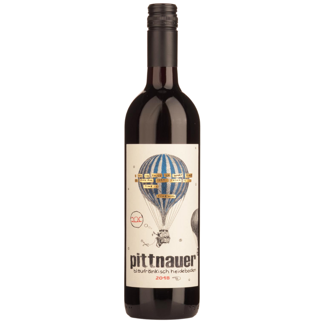 a bottle of Pittnauer Blaufränkisch Heideboden 2019 natural red wine