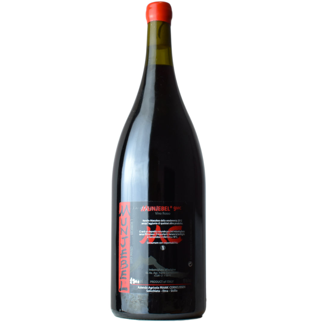 a bottle of Frank Cornelissen Munjebel® 9MC 2012 Magnum natural red wine
