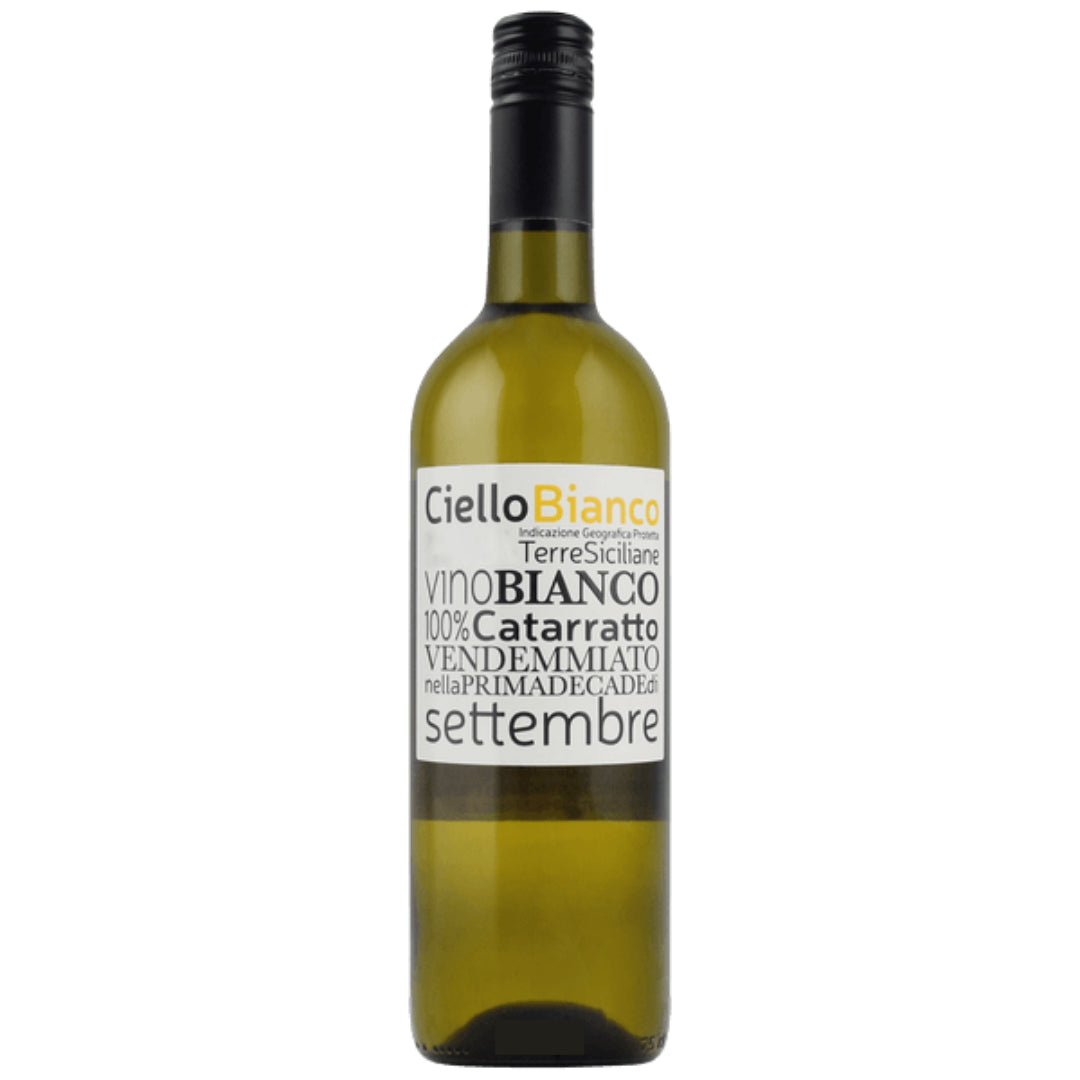 a bottle of Ciello, Bianco Catarratto natural white wine 2022