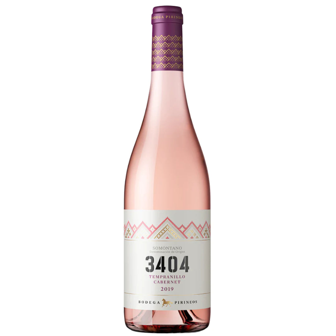 a bottle of Bodega Pirineos, 3404 Rosado 2022 natural rose wine