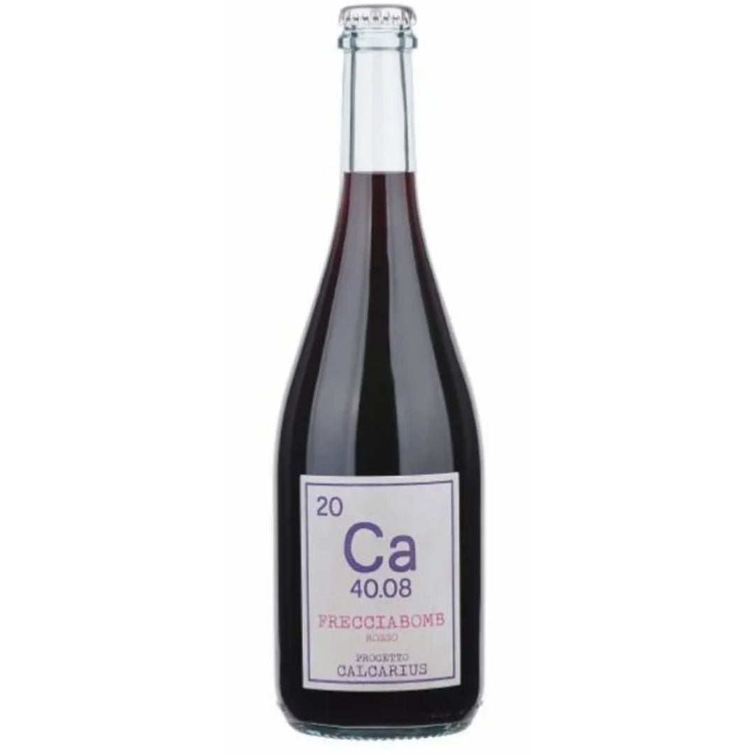a bottle of Calcarius, Frecciabomb Rosso 2020 natural sparkling red wine