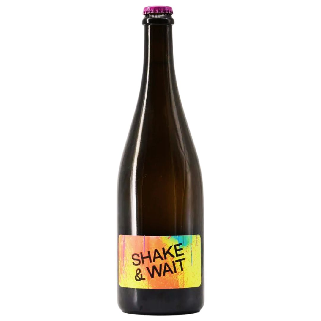 a bottle of Brand Bros, Shake & Wait Pet Nat 2021 natural sparkling wine