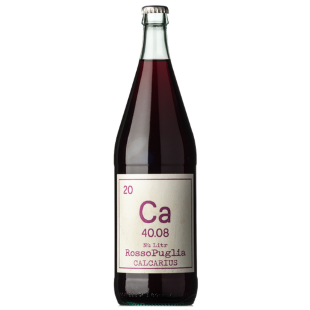 a bottle of calcarius rosso natural red wine